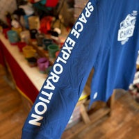 CHUMS > スペースブービーブラッシュドロングスリーブTシャツ L 【Blue】